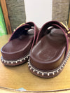 Chloé Rebecca Bordeaux Leather Sandals Size 40