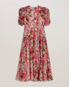 Ted baker pink floral dress size 12