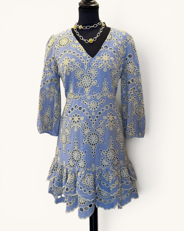 Mint velvet blue and lemon dress Size 12