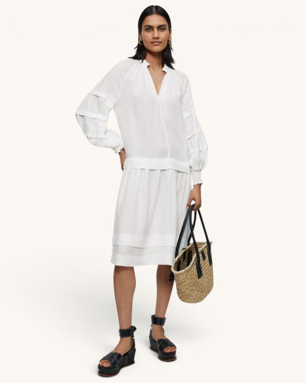 Jigsaw White Linen Dress Size 10