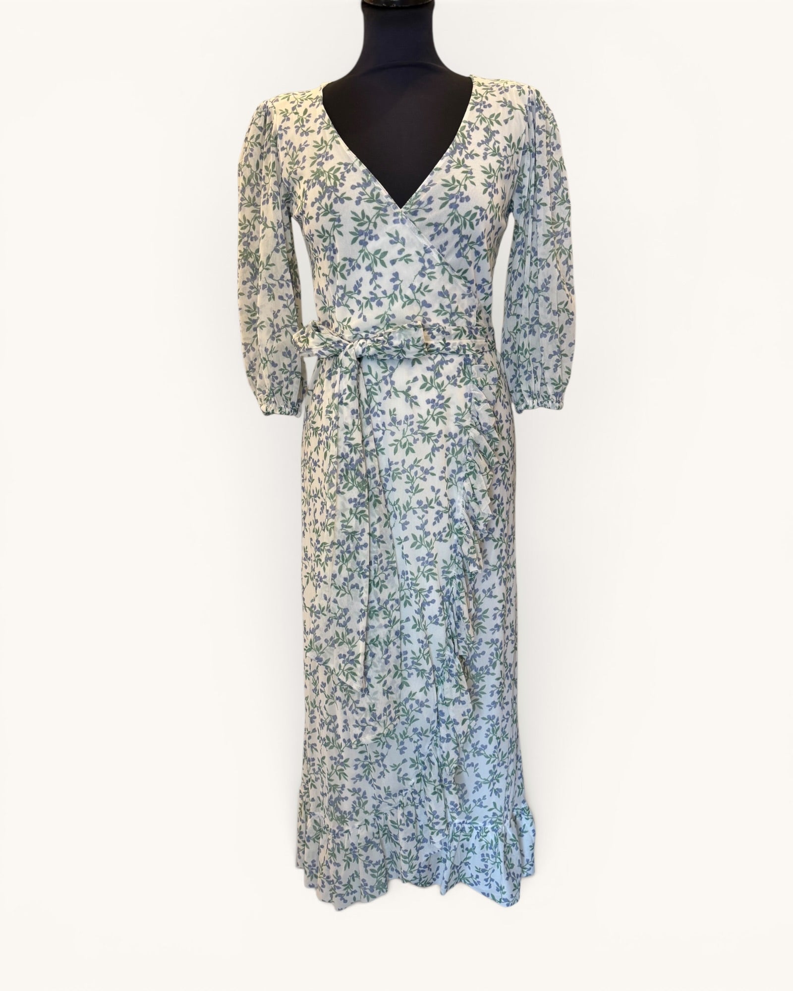 Ganni Blue Green Floral Wrap Dress Size 8 | Preloved | Mint of Hertford Mint of Hertford Ganni Blue Green Floral Wrap Dress Size 8 | Preloved | Mint of Hertford Mint of Hertford
