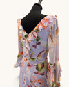 Irresistible Lilac Floral Dress & Matching Fascinator Size 10