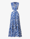 ME+EM Blue Paisley Print Maxi Dress Size 14