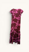 Pretty lavish pink/brown frill bottom dress 8
