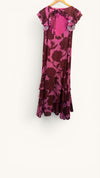 Pretty lavish pink/brown frill bottom dress 8