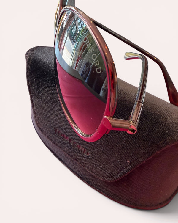 Tom Ford Iris Dark Brown & Gold Sunglasses