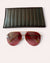 Victoria Beckham Gold Aviator Sunglasses with Leather Pouch