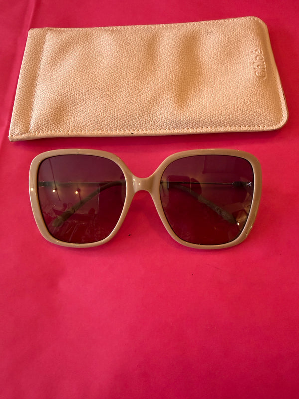 Chloe Marcie cream square sunglasses