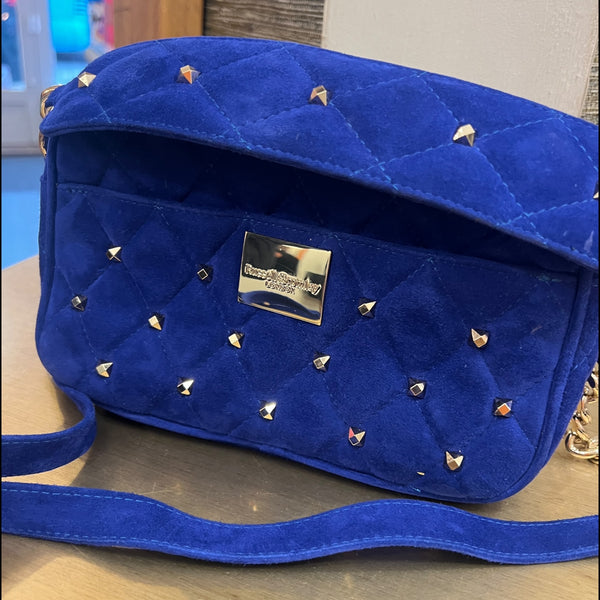 Russell & Bromley cobalt blue suede handbag