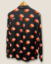 Ganni black/red flower shirt size 8/10