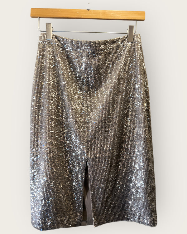 French Connection Gold sequinned skirt size 10