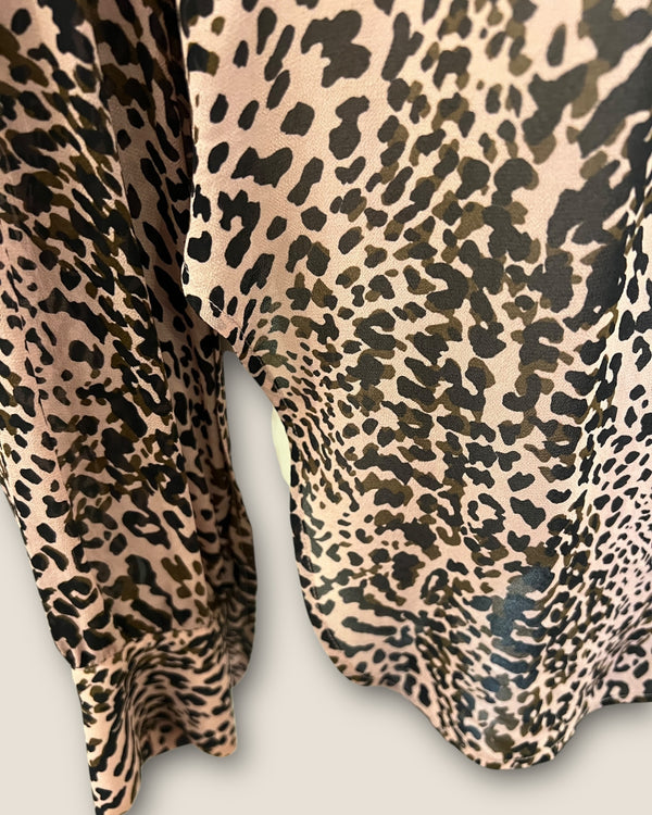 Reiss pink/black animal blouse Size 12