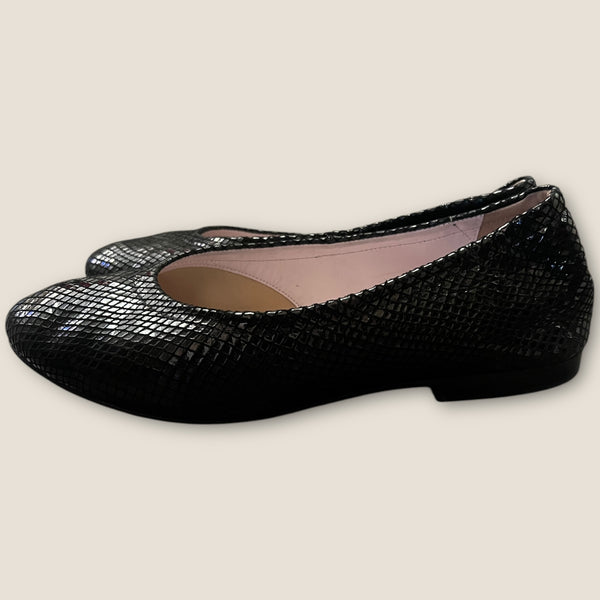Sole Bliss Luna Black leather print ballet pumps 38.5