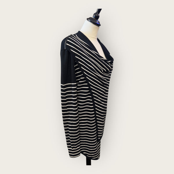 All saints black/white Bretton cardigan Size 8
