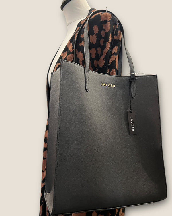 Jaeger black classic tote bag