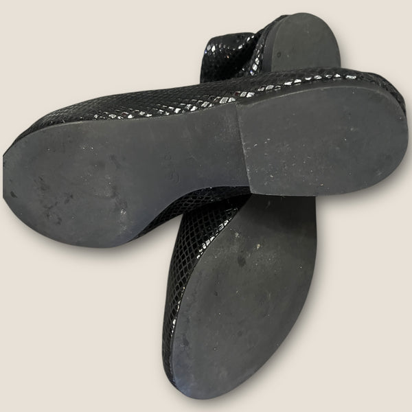 Sole Bliss Luna Black leather print ballet pumps 38.5