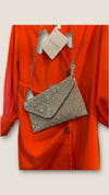 Steve Madden gold rhinestone clutch on chain handbag