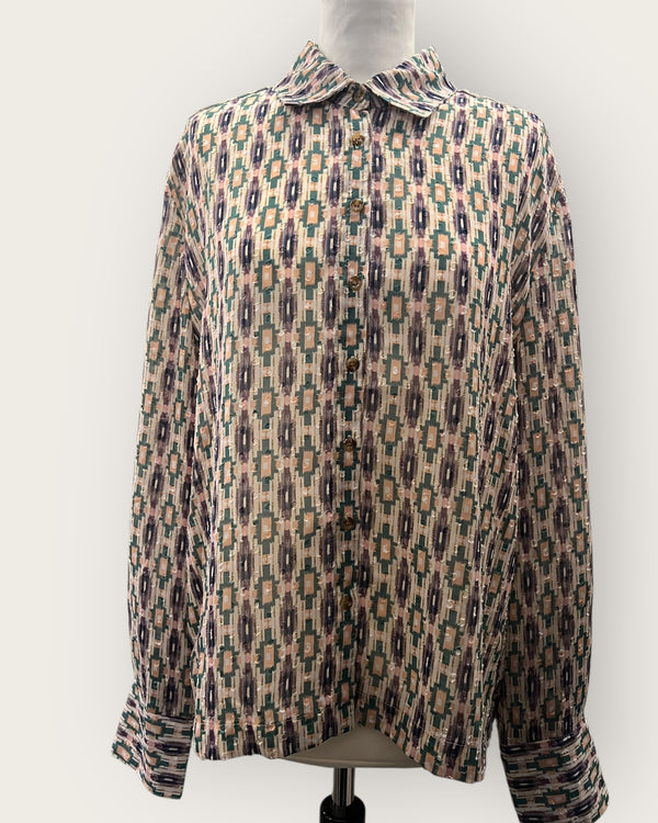 Luna llena purple/pink multi blouse Size XL