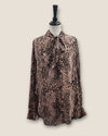 Reiss pink/black animal blouse Size 12