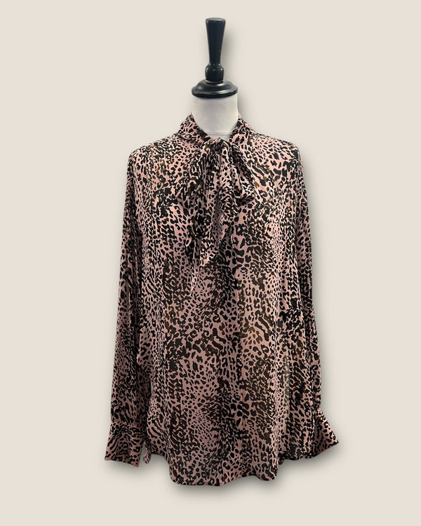 Reiss pink/black animal blouse Size 12