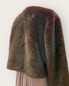 FWM Oxblood faux fur crop jacket Size Small