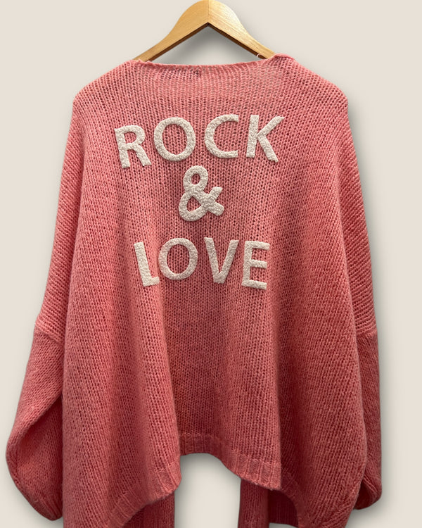 Rock and love pink cardigan free size