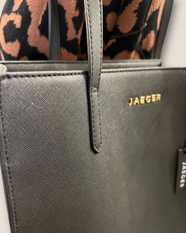 Jaeger black classic tote bag
