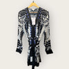 Reiss Blue/ Black patterned playsuit size 14