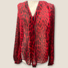 Michael Kors red leopard blouse size Small