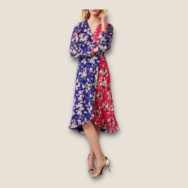 Phase Eight Wrap dress floral purple/pink size 12