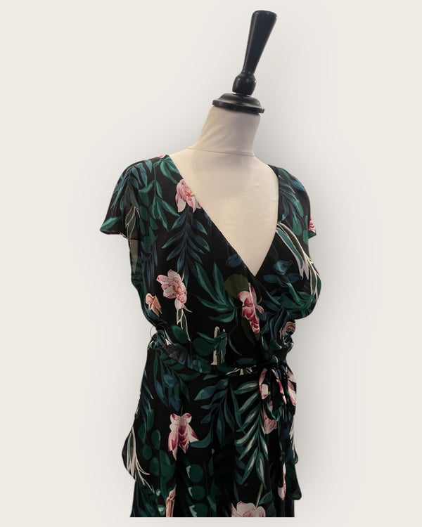 Gina Bacconi black/green floral dress Size 12