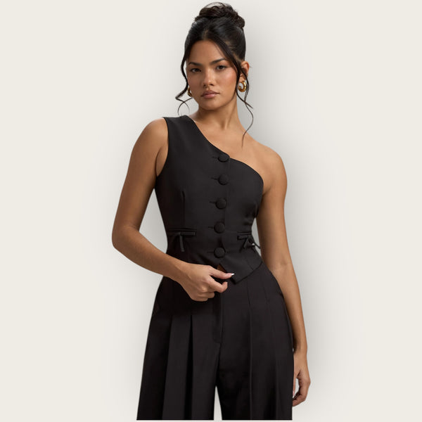 Club London black one shoulder top 8