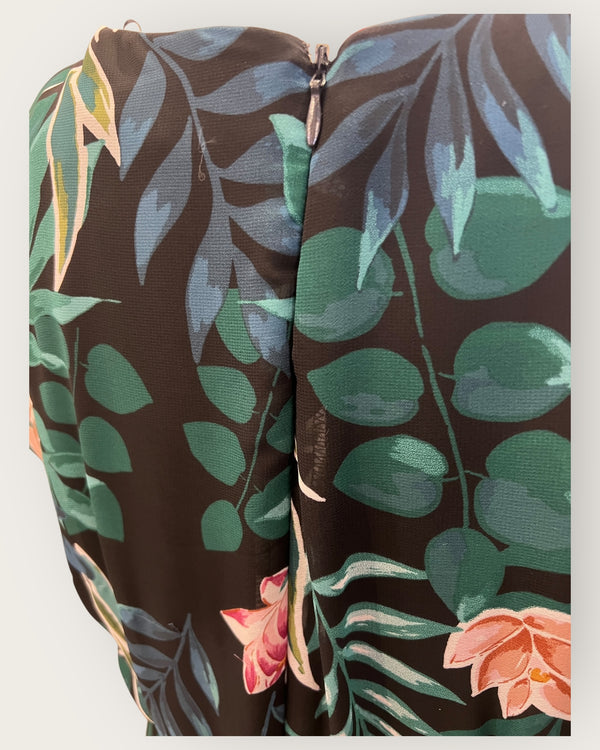 Gina Bacconi black/green floral dress Size 12