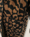 BIBA camel & black animal print long length cardigan size Medium