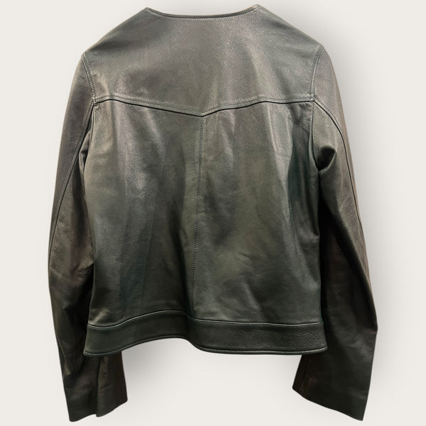 Christopher Kane dark green leather jacket size 14