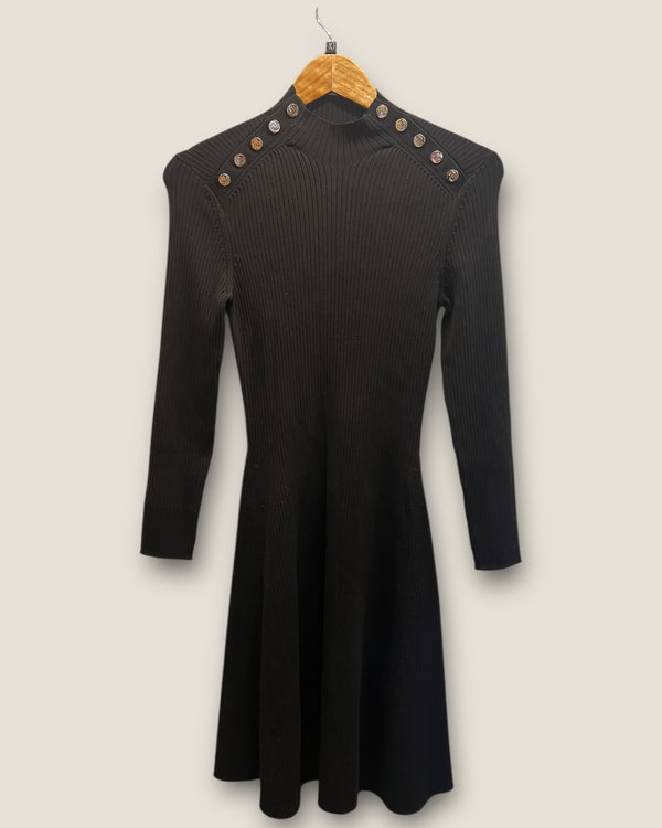 Maje black short black ribbed dress size 10