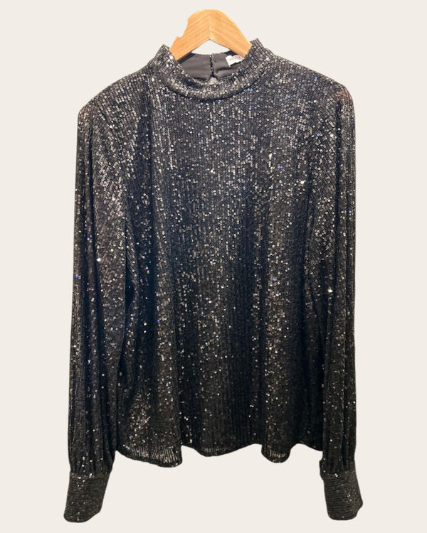 Pretty lavish black sequin top size s/m