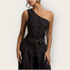 Club London black one shoulder top 8