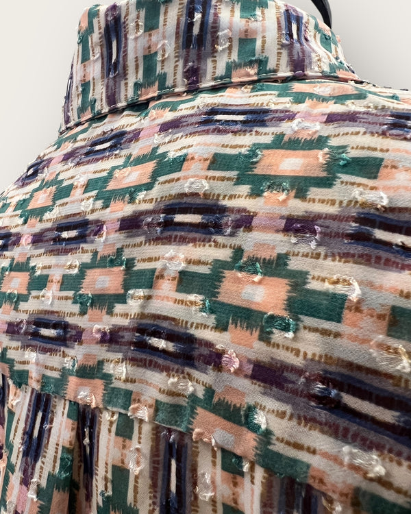 Luna llena purple/pink multi blouse Size XL