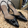 Reiss Black Patent Sling back size 40