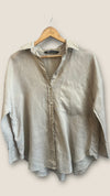 Zara Biege Linen Shirt Size S CWE5
