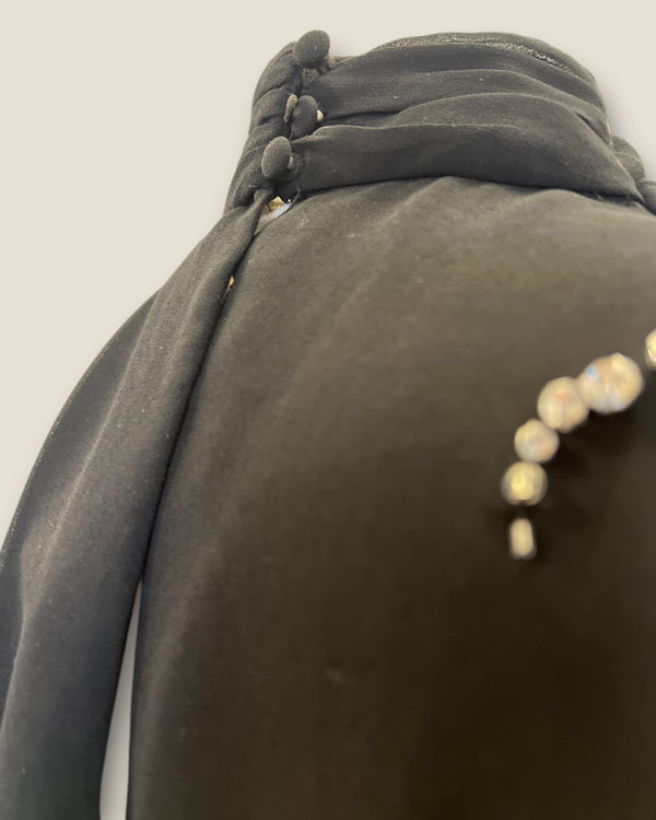 Mint Velvet black diamanté top Size small