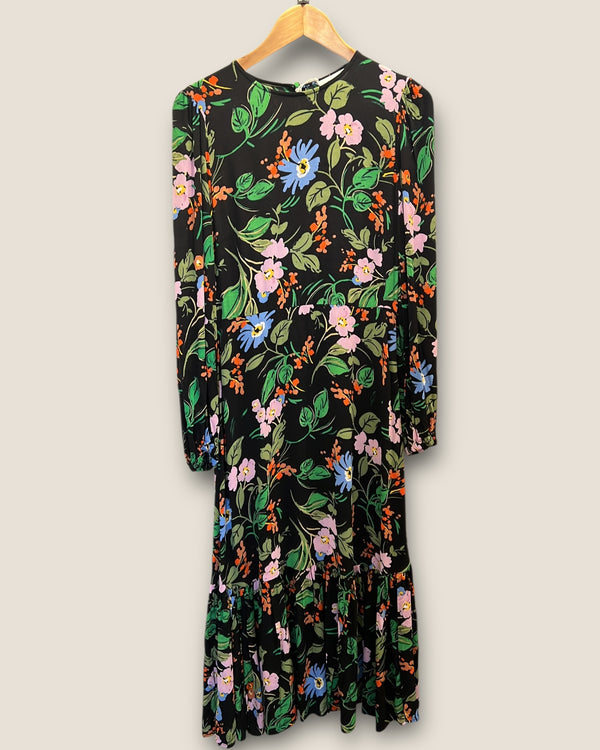 M&S + ghost black floral dress Size 10