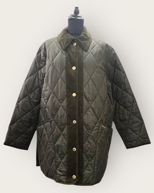 Barbour green quilted jacket Size 18