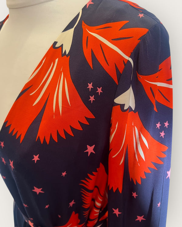 Jaeger navy/orange dress Size 10