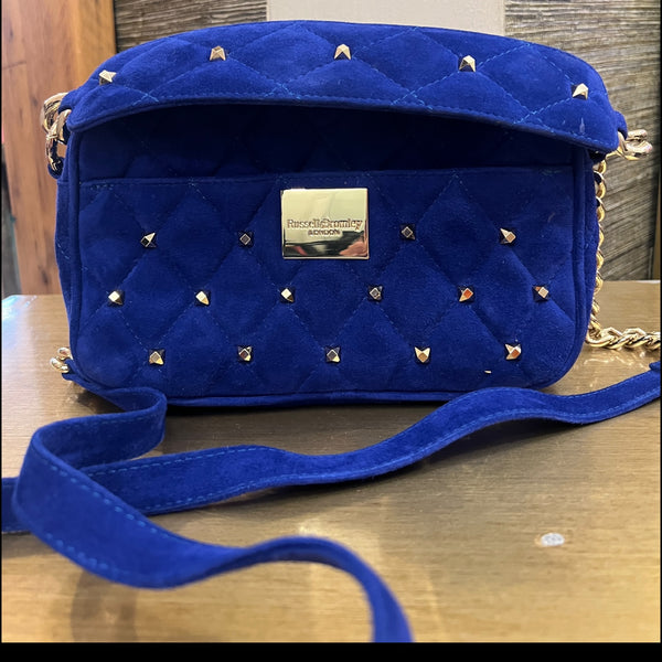 Russell & Bromley cobalt blue suede handbag