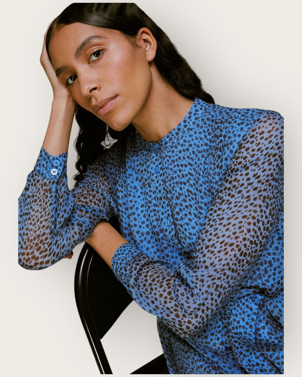 Whistles blue/black spot dress size 12