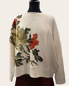 Ted baker ivory Sweat shirt rust flowers size 4 (14)