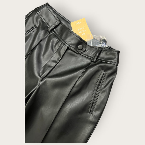 Sunso black faux leather trousers size 12