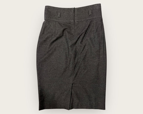 Brown wool high waisted brown skirt 